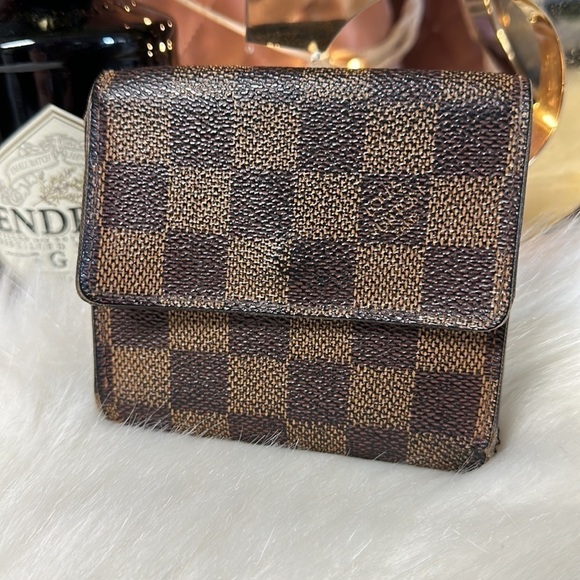 AUTHENTIC LOUIS VUITTON DAMIER PORTEFEIULLE ELISE TRIFOLD WALLET - Picture 2 of 12